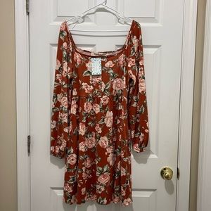 NWT Haptics Square Neckline Long Sleeve Dress